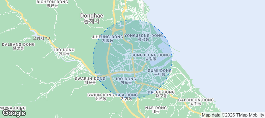 Donghae Airbnb map
